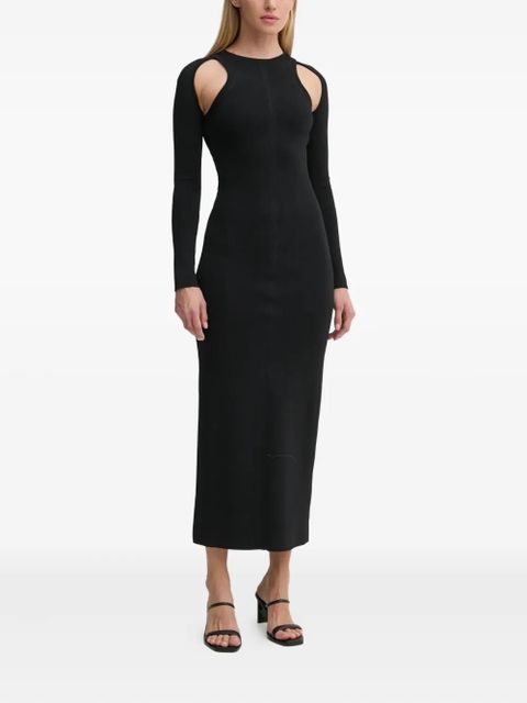 Nanushka cut-out long-sleeved dress - Black