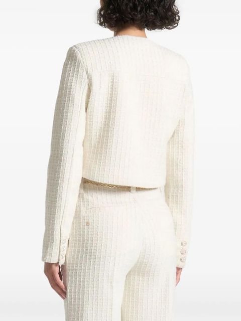 Manière De Voir Celine pearl-embellished cropped tweed jacket - Neutrals - zdjęcie produktu nr 2