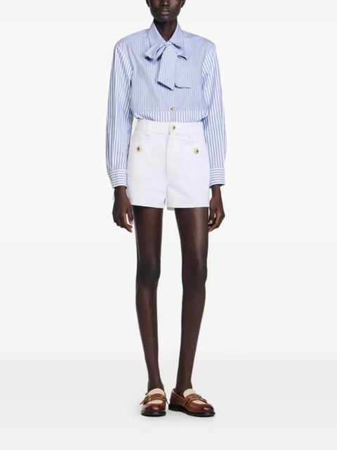SANDRO striped tie-neck shirt - Blue - zdjęcie produktu nr 2