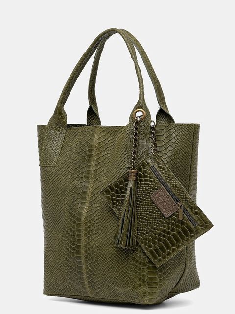 Answear.LAB torebka skórzana kolor zielony - zdjęcie produktu nr 2