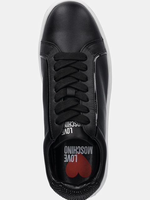 Love Moschino sneakersy skórzane damskie kolor czarny JA15184G1NIAC00A