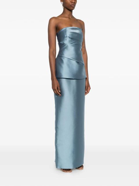 Solace London Lucille strapless maxi dress - Blue