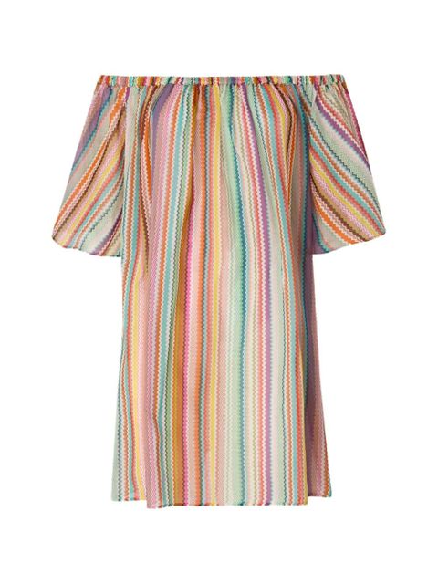 Missoni off-shoulder zigzag-pattern cover-up - Neutrals - zdjęcie produktu nr 1