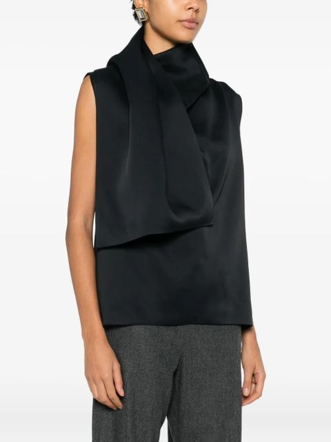 KHAITE Loe draped top - Black - zdjęcie produktu nr 2