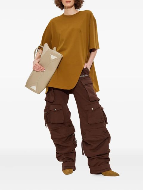 The Attico embroidered side-slit T-shirt - Brown