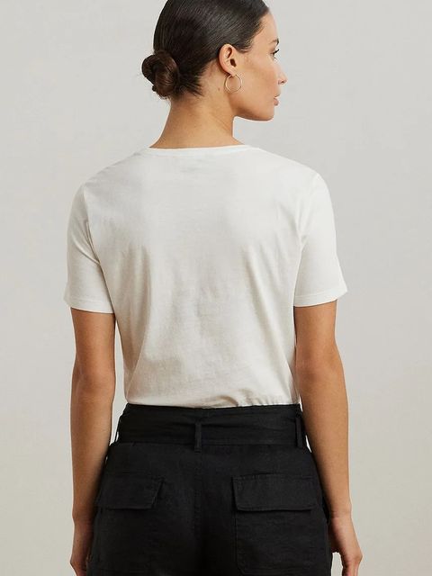 Lauren Ralph Lauren t-shirt bawełniany damski kolor biały 200971071