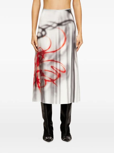 Diesel O-Rchid-S1 printed midi skirt - Grey - zdjęcie produktu nr 2