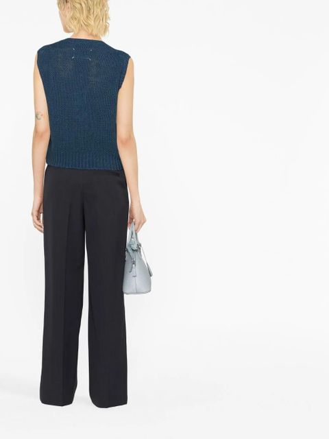 Maison Margiela basket-weave sleeveless sweatshirt - Blue
