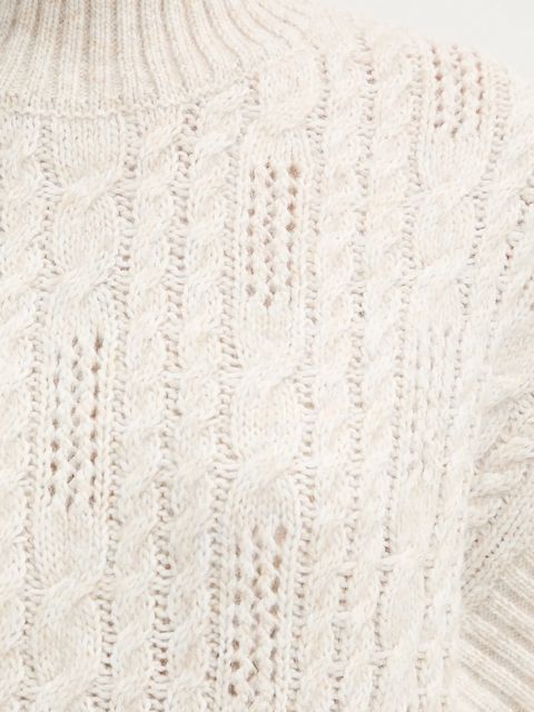 Morgan sweter damski kolor beżowy ciepły z golfem MPIKI