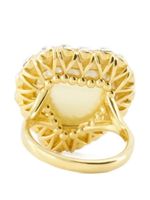 Valentino Garavani heart-shape crystal-embellished ring - Gold - zdjęcie produktu nr 2