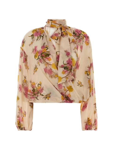 Blumarine floral pussy-bow blouse - Neutrals - zdjęcie produktu nr 1