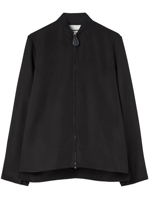 Jil Sander zip-up twill shirt - Black - zdjęcie produktu nr 1
