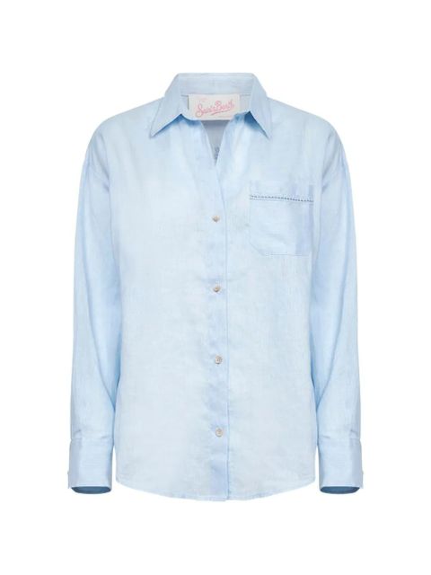 MC2 Saint Barth chest-pocket linen shirt - Blue - zdjęcie produktu nr 1