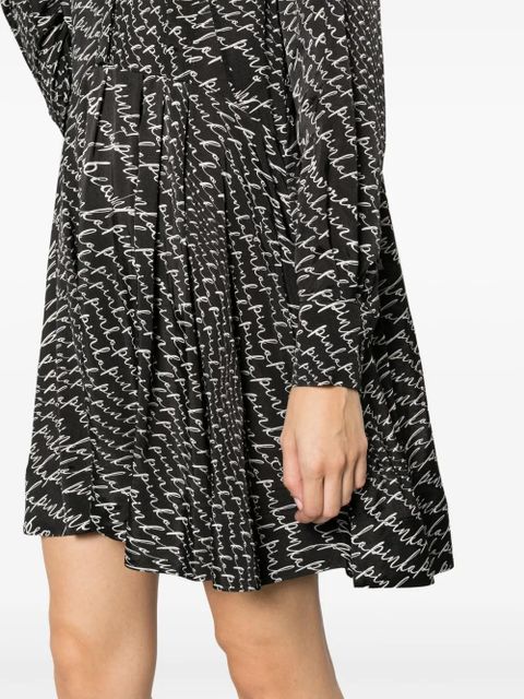 PINKO Asterix logo-print shirtdress - Black