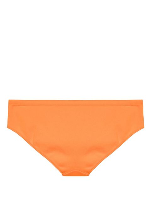Miu Miu embroidered-logo bikini bottoms - Orange