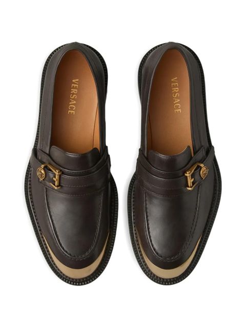 Versace Primo leather loafers - Brown