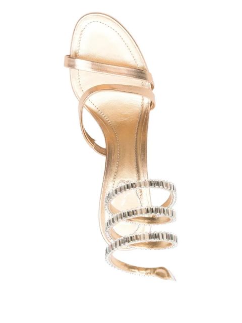 René Caovilla 80mm crystal-embellished heeled sandals - Gold