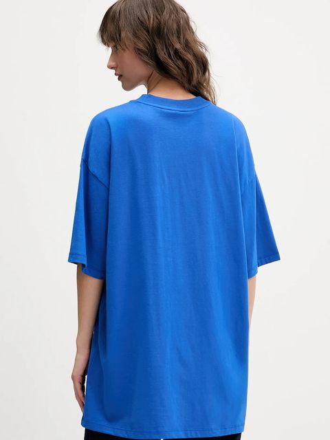 Hugo Blue t-shirt bawełniany damski kolor niebieski 50550141