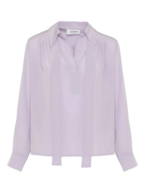 Yves Salomon tie-neck blouse - Purple - zdjęcie produktu nr 1