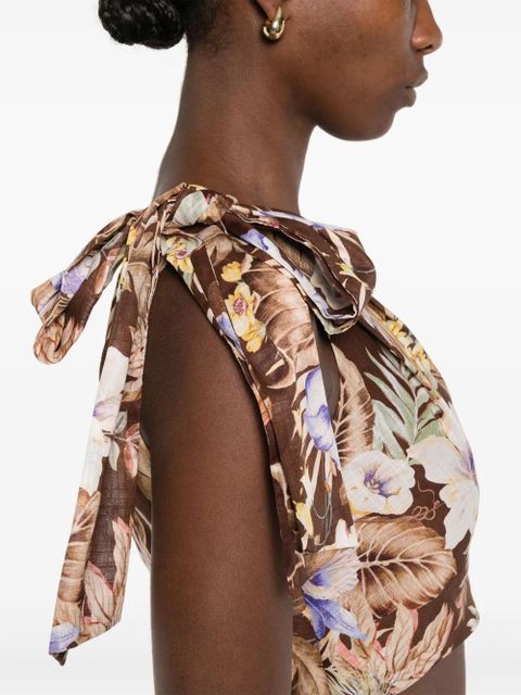 ZIMMERMANN Coco one-shoulder blouse - Brown