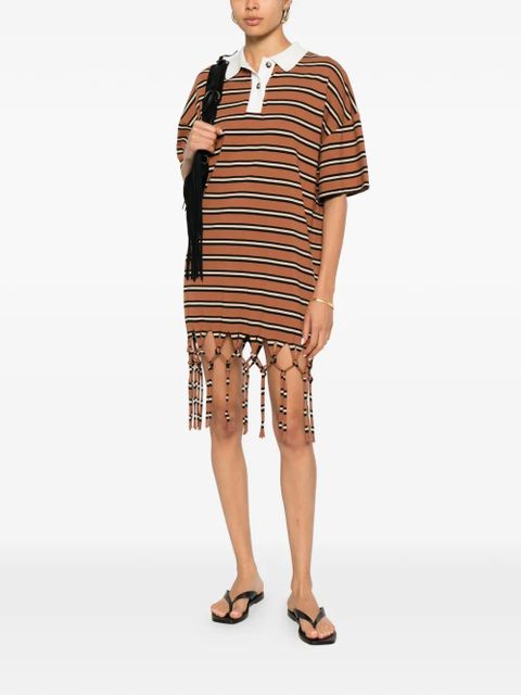 Nanushka Benigna fringed striped mini dress - Brown - zdjęcie produktu nr 2