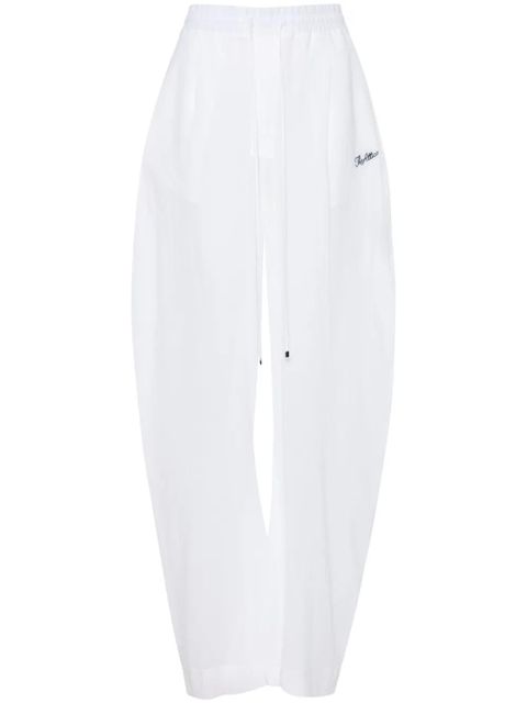 The Attico logo-embroidered cotton trousers - White - zdjęcie produktu nr 1