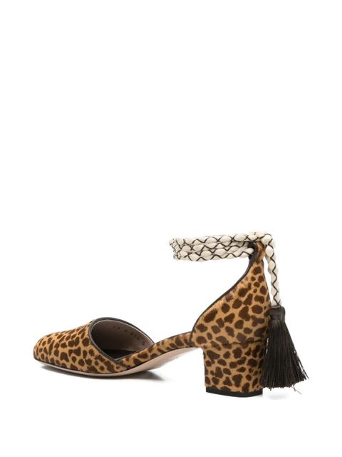 Valentino Garavani D'Orsay Bondie leopard print tassel pumps - Neutrals