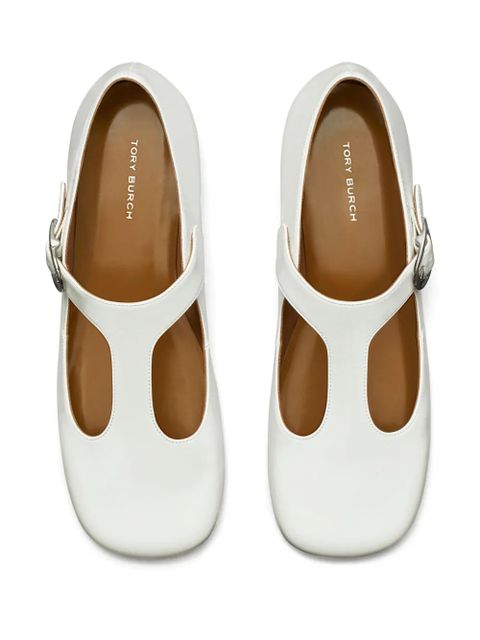 Tory Burch Violet T-Strap ballerina shoes - White