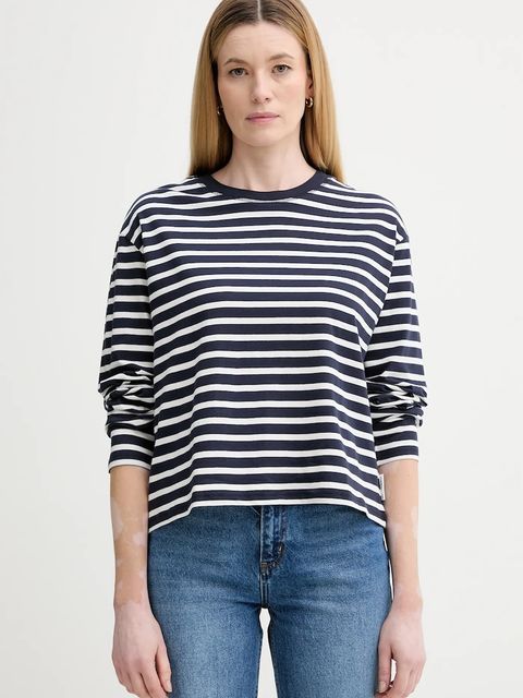 Marc O'Polo longsleeve bawełniany kolor granatowy cold shoulder 5000007507 - zdjęcie produktu nr 1