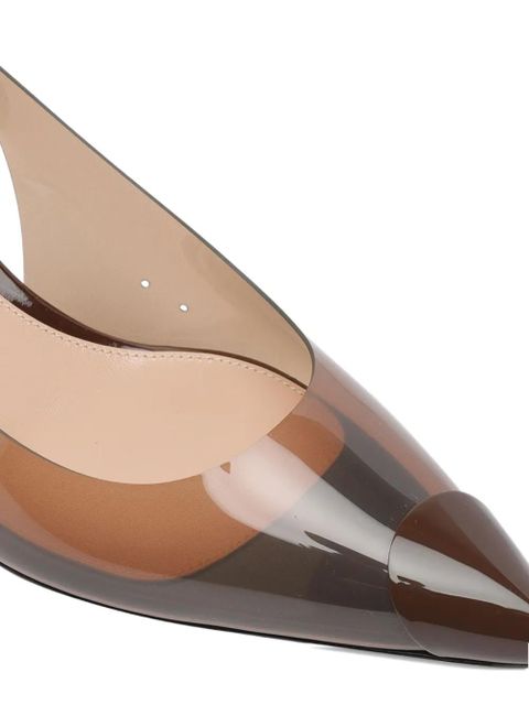 Gianvito Rossi slingback transparent-toe pumps - Brown - zdjęcie produktu nr 2