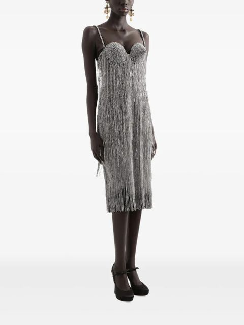 Dolce & Gabbana crystal-embellished midi dress - Silver