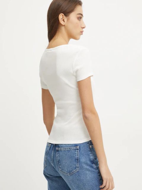 Tommy Jeans t-shirt bawełniany damski kolor biały DW0DW19502