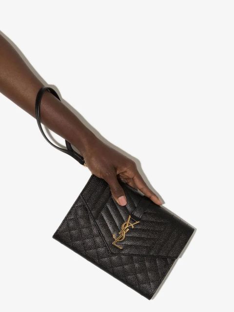 Saint Laurent Monogram envelope clutch bag - Black