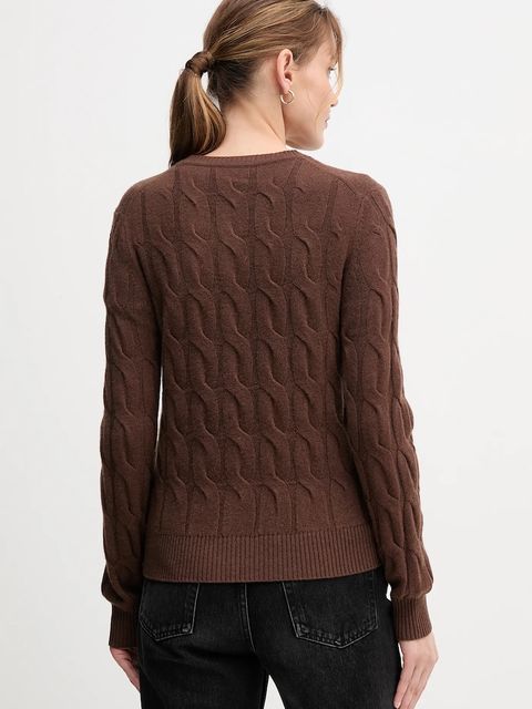 Tommy Hilfiger kardigan wełniany damski kolor brązowy WW0WW47463