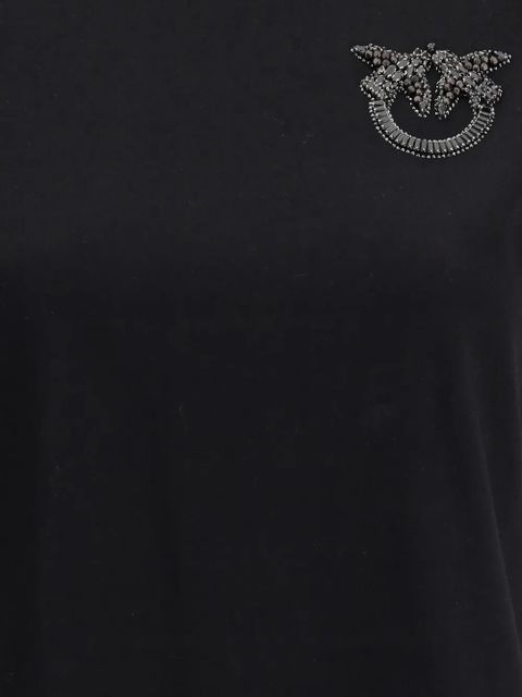 PINKO crystal-embellishment logo T-shirt - Black - zdjęcie produktu nr 2