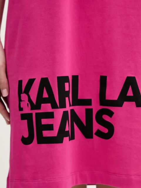 Karl Lagerfeld Jeans sukienka bawełniana kolor różowy mini prosta B1W13054