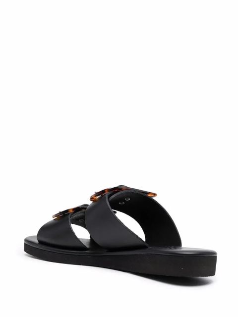 Ancient Greek Sandals Iaso oversized buckle sandals - Black