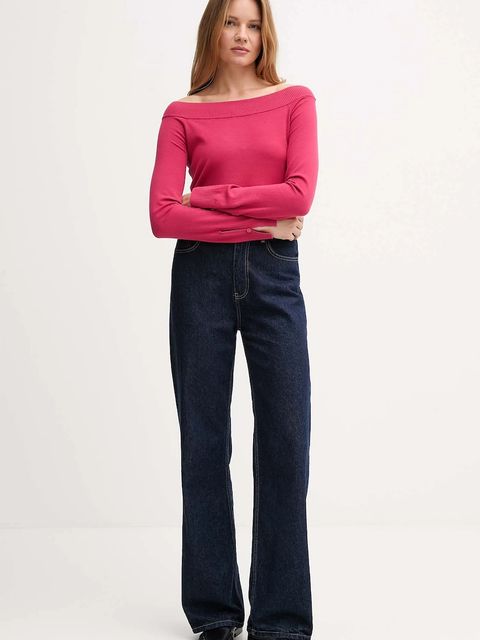 United Colors of Benetton sweter damski kolor różowy lekki 1W2AD10E0 - zdjęcie produktu nr 2