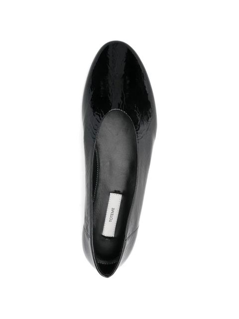 TOTEME leather ballerina shoes - Black