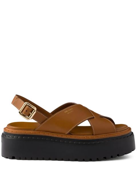Prada leather sandals - Brown - zdjęcie produktu nr 1