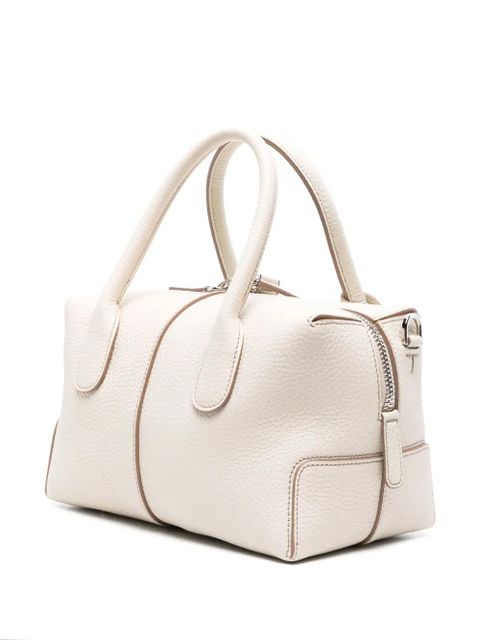 Tod's logo-patch leather tote bag - Neutrals