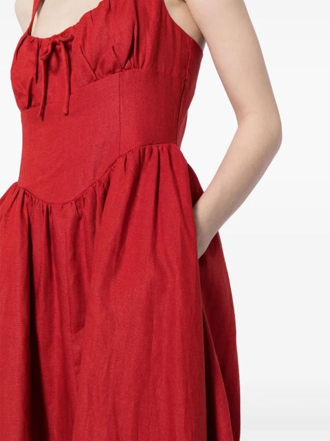 Reformation Balia linen midi dress - Red