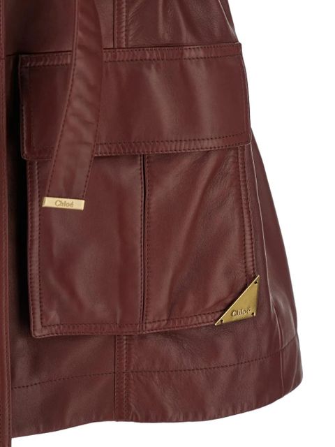Chloé leather utility gilet - Red - zdjęcie produktu nr 2