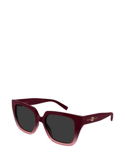 Gucci Eyewear geometric stripe sunglasses - Red - zdjęcie produktu nr 2