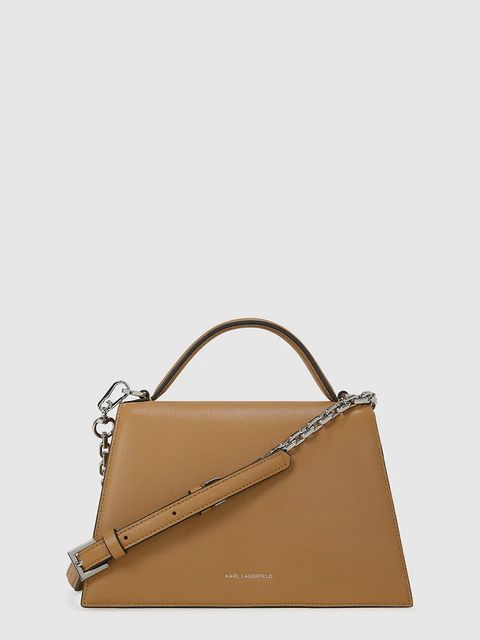 Karl Lagerfeld torebka skórzana K/SIGNATURE kolor brązowy A1W30036
