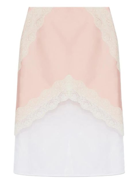 Jil Sander lace-trim skirt - Pink