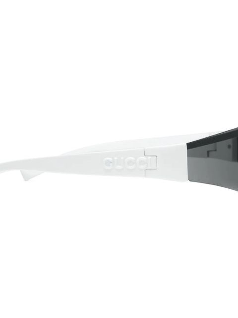 Gucci Eyewear logo-embossed shield-frame sunglasses - Black