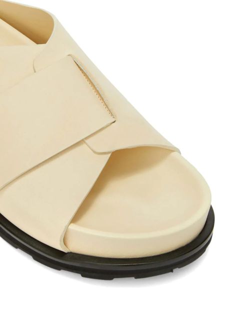 Jil Sander platform leather slides - Neutrals