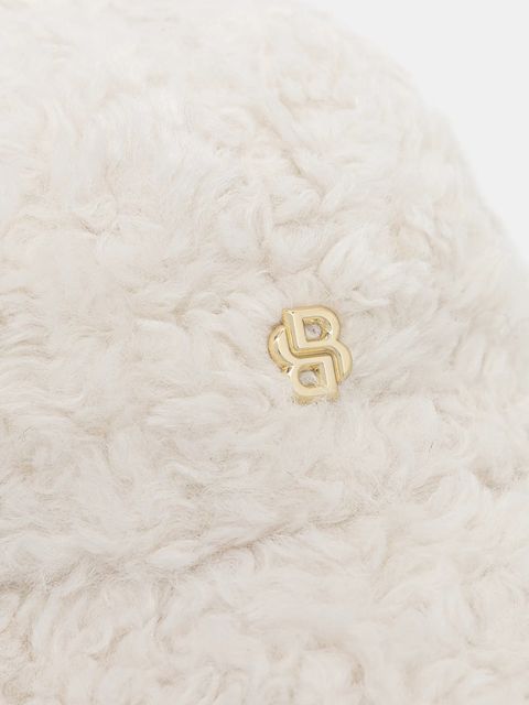 BOSS czapka z daszkiem z domieszką wełny kolor biały 50554578