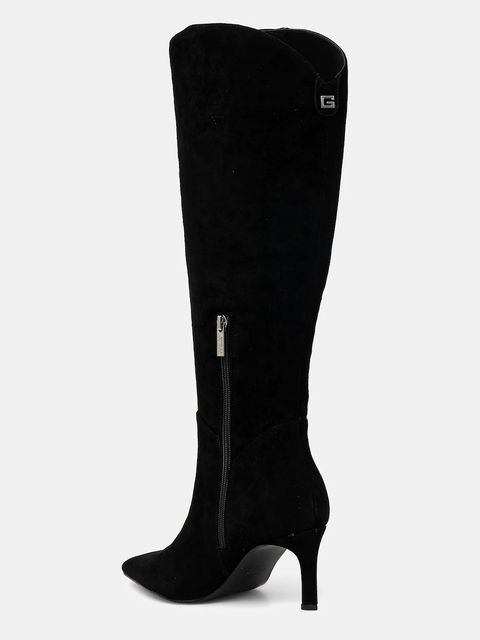 Guess kozaki zamszowe PALISTA damskie kolor czarny na szpilce FLFPTA SUE11